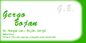 gergo bojan business card